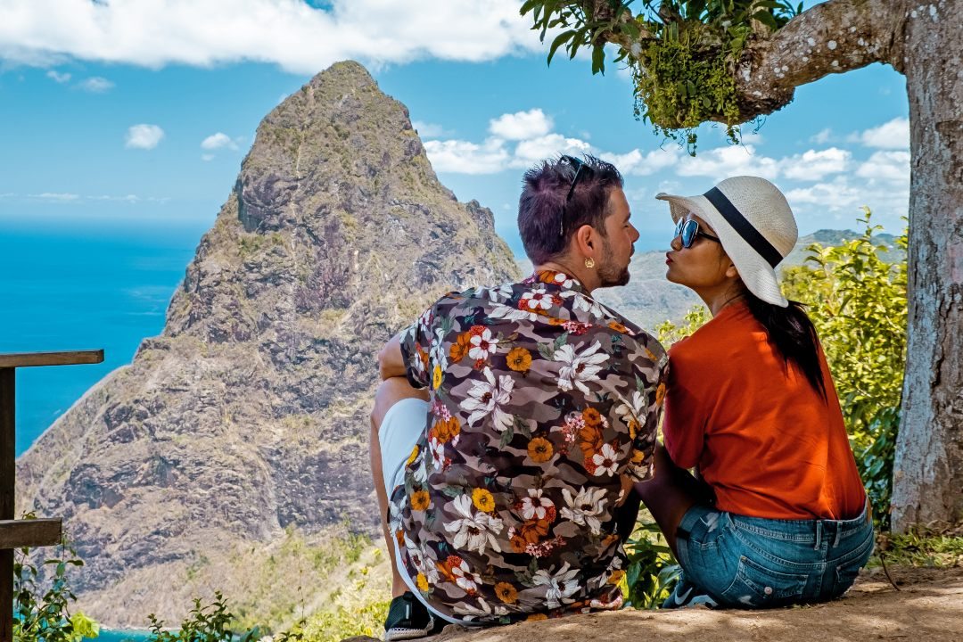 Guests enjoying a scenic Saint Lucia island tour